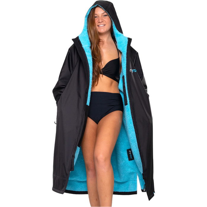 2024 Dryrobe Advance Cambio De Manga Larga Robe V3 DR104 - Black / Blue